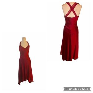 Jones New York magenta satin midi dress